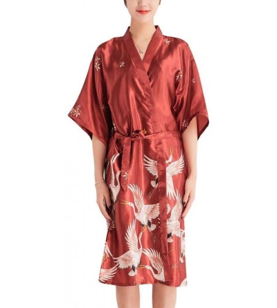 Robes Kimono Robe Bathrobe for Women Crane Towel Satin Pajamas Sleepwear Robe Bathrobe Bride Maid of Honor by Night Pajama Po...