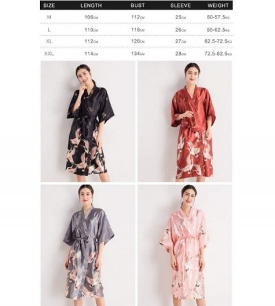 Robes Kimono Robe Bathrobe for Women Crane Towel Satin Pajamas Sleepwear Robe Bathrobe Bride Maid of Honor by Night Pajama Po...