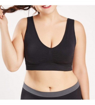 Nightgowns & Sleepshirts Tops for Women Fashion 2019-Women Pure Color Plus Size Ultra-Thin Large Bra Sports Bra Full Bra Cup ...