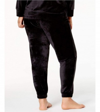 Bottoms Women's Black Plus Size Velvet Pajama Pants XXXL - C418KAI06K3 $15.73