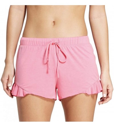 Bottoms Women's Ruffle Side Pajama Shorts - (Pink- Large) - C919CRRIN39 $14.10