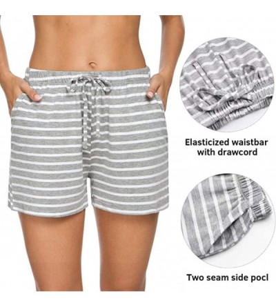 Bottoms Women's Loose Elastic Waist Drawstring Summer Casual Yoga Lounge Shorts Athletic Shorts - Gray - C8190U4HZ8H $17.49