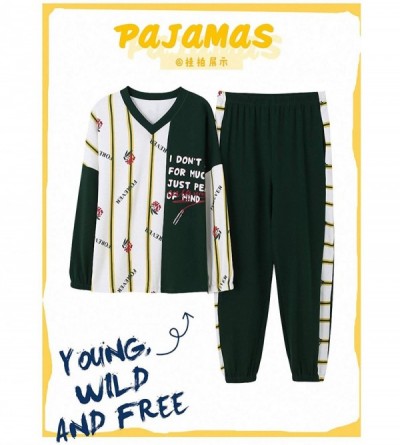 Sets Pajama Women's Autumn Cotton Long Sleeve 2 pcs Fresh Students Home Clothes Womens Set - 8 - CB197QWYXMW $46.43
