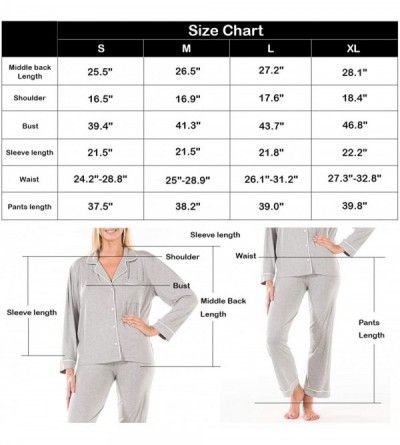 Sets Womens Pajama Sets - Long Sleeve Button Down Pajamas for Women Top & Pants Sleepwear Nightwear Soft Pj Lounge Sets - Pur...