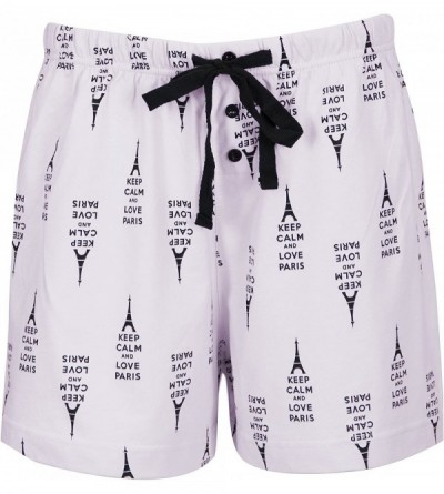 Bottoms Women's Cotton Knit Jersey Pajama Lounge Bottoms- Boxers and Pants - Lilac Paris Shorts - CO11O0N7R5L $15.48