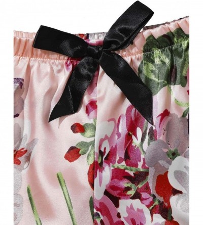 Sets Women's 2 Piece Lingerie Pajama Set Bralette Cami Top & Floral Print Satin Shorts - Multi - CC19C2QO4C7 $19.03
