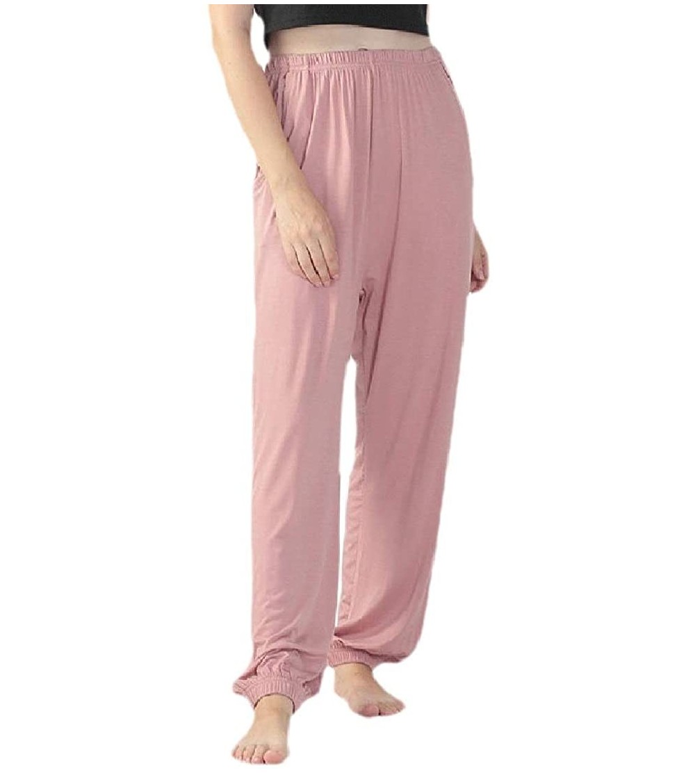 Bottoms Women's Yoga Sleep-Lounge-Pants Stretchy Comfy Pajama Pants - Pink - CI19C5C6807 $26.33