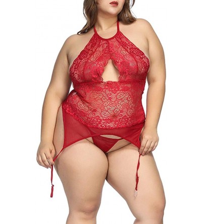 Bustiers & Corsets Underwear for Womens-2019Fashion Women Plus Size Sexy Lace Lingerie Sleepwear Siamese Bodysuit S-6XL - 777...
