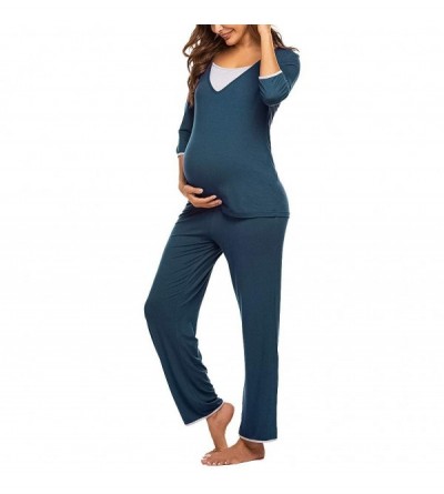 Sets Women's Maternity Nursing Pajamas Set- Pregnancy Women Breastfeeding Pj Set- Nursing/Labor/Delivery Maternity Pajamas Se...