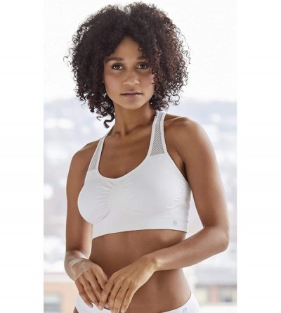 Bras Women's Lele Sexy Padded Bra Comfortable Breathable Wirefree Seamless Lace Inserts - White - C618M0KWG9G $42.33