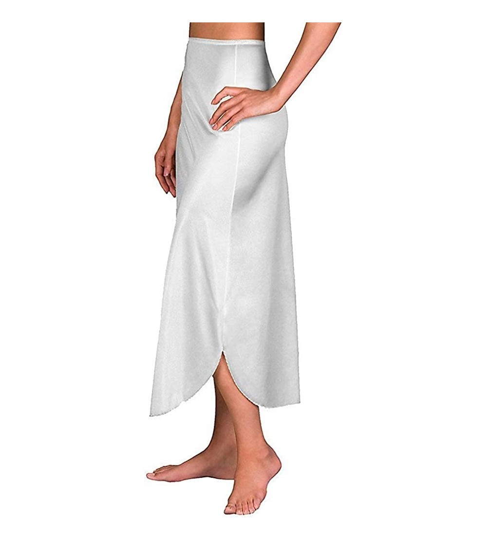 Nightgowns & Sleepshirts Lingerie Plus Size Long Half Slips 35" Style 2115 - White - C9115VKR2T3 $17.45