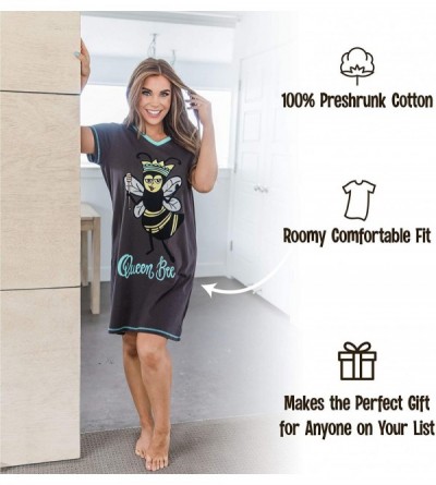Nightgowns & Sleepshirts V-Neck Nightshirts for Women- Animal Designs - I Moose Have a Kiss Nightshirt - CH1959GER47 $24.06