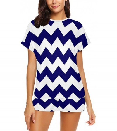 Nightgowns & Sleepshirts Chevron Zigzag Striped Background Women Summer Short Sleeve Pajama Set Pjs Shorts Sleepwear - Multi ...