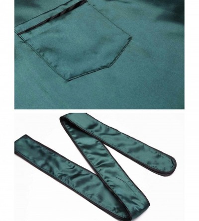 Robes Women V-Neck Loose Nightwear Long Flare Sleeve Satin Robe Sleepwear - Green - CE189HDHSGI $24.51
