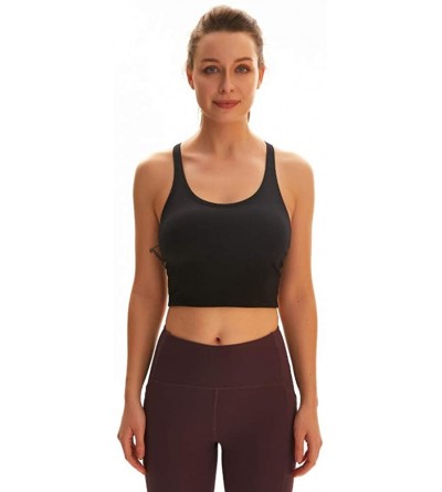 Bras Women Sport Bra Sleeveless Crop Camisole Tank Tops Seamless Workout Shirts Bra for Gym - Black - CS19DAW9E5C $26.39
