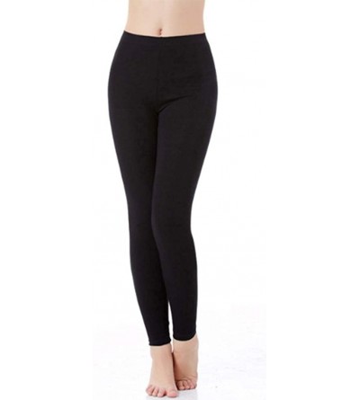 Thermal Underwear Women's Ultra Soft Thermals Underwear Bottom Base Layer Long Johns Legging Pants - Black-cotton - CG18INK0D...