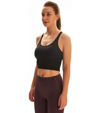 Bras Women Sport Bra Sleeveless Crop Camisole Tank Tops Seamless Workout Shirts Bra for Gym - Black - CS19DAW9E5C $26.39