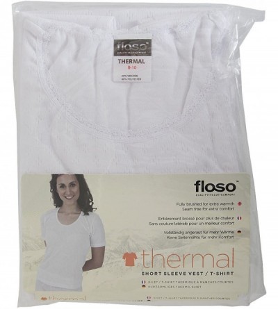 Thermal Underwear Ladies Thermal Short Sleeve T-Shirt - Black - CA11BJC2S7D $10.76