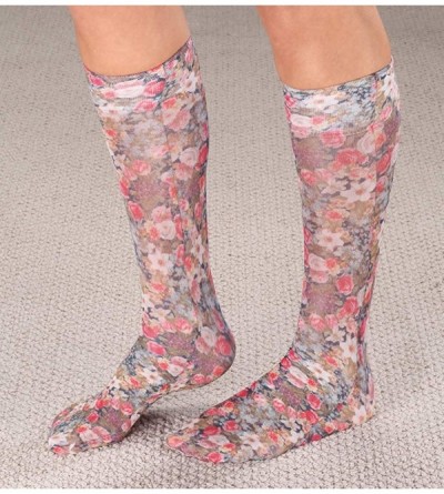 Bras Celeste Stein Women's Moderate Compression Knee High Stockings - Tiny Flowers - CC12BWT1LUR $21.98
