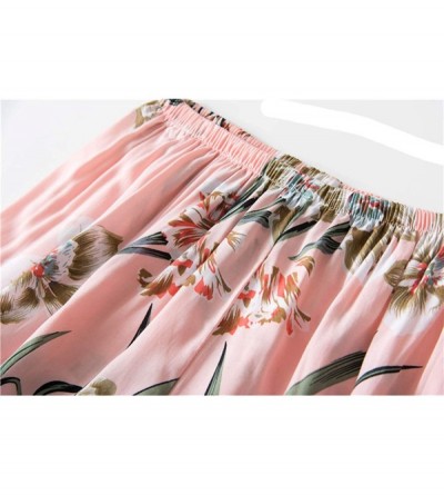 Sets Women's Pajama Sets 3pcs Cotton Robe Sets Sleepwear Set Cami Top Printing with Pants Nightrobe V-Neck - Pink - CW18A87T2...