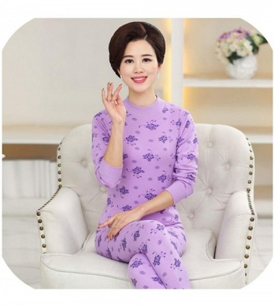 Thermal Underwear 95% Cotton Printed Turtleneck Second Female Thermal Skin Women's Thermal Underwear Set - As Photo3 - CT192R...