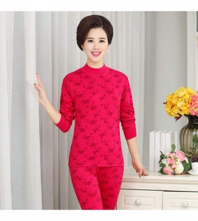 Thermal Underwear 95% Cotton Printed Turtleneck Second Female Thermal Skin Women's Thermal Underwear Set - As Photo3 - CT192R...