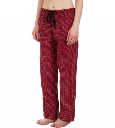 Bottoms Women's Plaid Lounge Pajama Bottoms - Red Plaid Pants - C318889T3RU $19.52