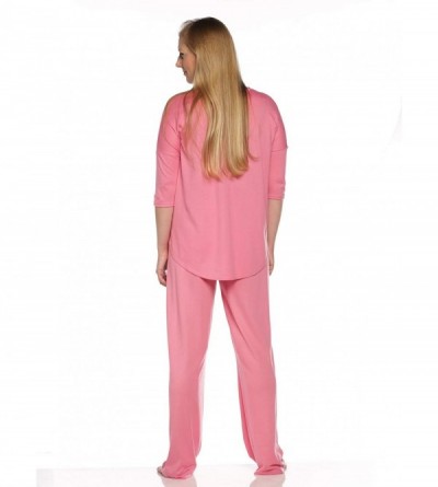 Sets Sleepwear Women's Knit Long Sleeve/Pant Jersey 2-Piece Pajama Set - Morning Glory - CL192LC3T5U $35.60