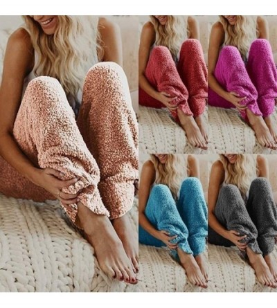 Bottoms 1PC Womens Cozy Fuzzy Fleece Pajama Pants Winter Warm Cozy Plush Lounge Holiday Sleepwear - 11 - CT18N9N2N7U $11.85