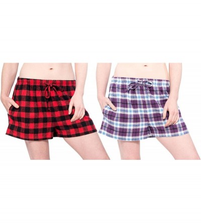 Bottoms Women Flannel Plaid Lounge Pajama Sleepwear Shorts - 2 Pack - 703 - CY193GNEYCG $18.50