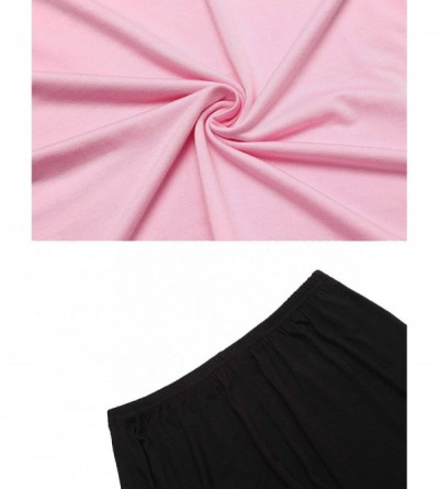 Sets Women's Short Pajamas Sets V-Neck Folds Short Sleeve Prints Lace Sleepwear Cute Nightwear Pjs - A-pink - C118N7496HK $22.21