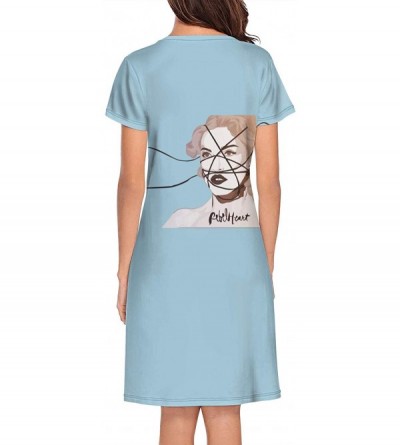 Nightgowns & Sleepshirts Madonnab-Skull- Soft Nightgowns Long Nightdress Sleepshirts Pajamas for Women Men - White-226 - CK19...