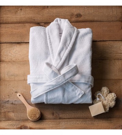 Robes Luxury Bathrobe Towel Spa Robe Combed Terry Cotton Organic Cloth for Men Women Cotton Lightweight Unisex White Large - ...
