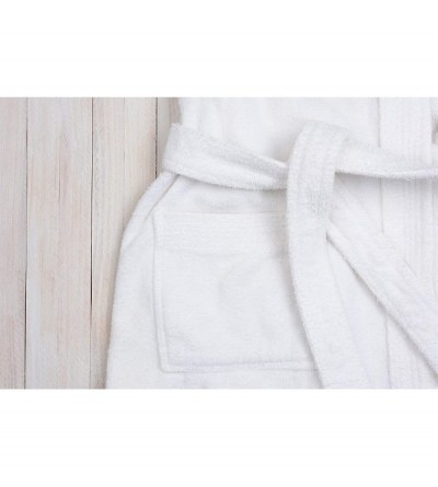 Robes Luxury Bathrobe Towel Spa Robe Combed Terry Cotton Organic Cloth for Men Women Cotton Lightweight Unisex White Large - ...