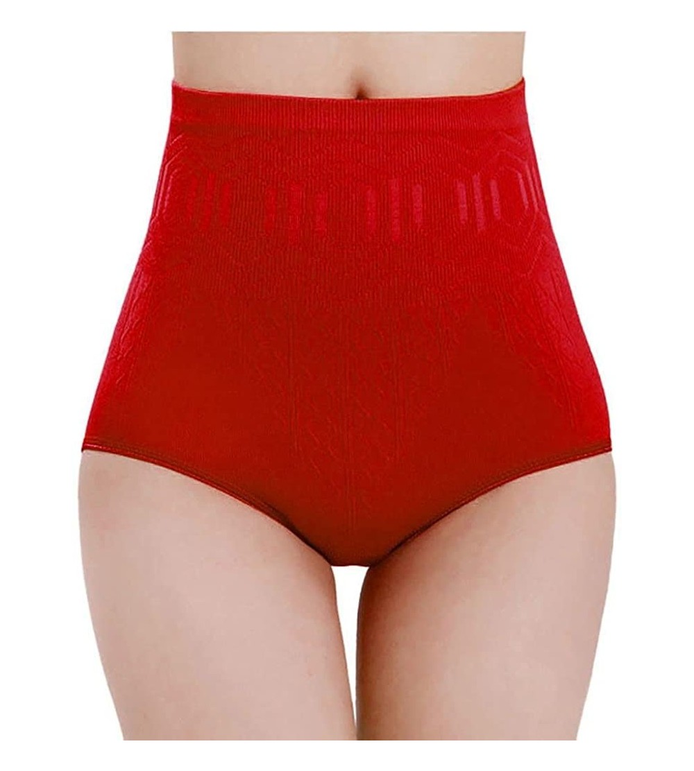 Robes Womens Briefs Sexy High Waist Tummy Control Body Shaper Slimming Pants - Red - C618H3992ZO $9.73