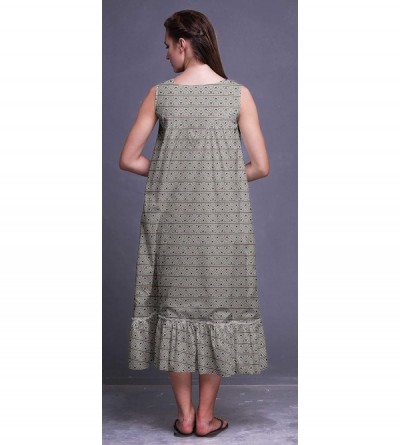 Nightgowns & Sleepshirts Sleeveless Cotton Nightgowns for Women Printed Mid-Calf Length Sleepwear - Light Gray6 - CM18S5O30EA...