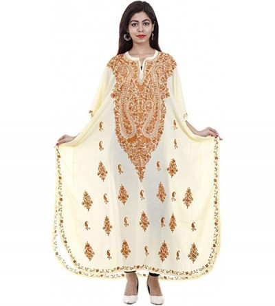 Nightgowns & Sleepshirts Odishabazaar Cotton Kaftan Kashmiri Embroidered Maxi Long Dress for Women - B07l3vzvvc - CJ1955S0U6Z...