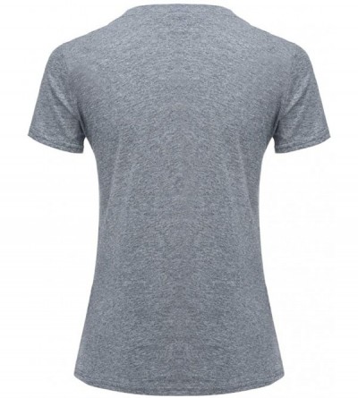 Nightgowns & Sleepshirts Fashion Women's O-Neck Short Sleeve Plus Size Cotton T-Shirt Casual Top - I-gray - CT19645258T $13.90