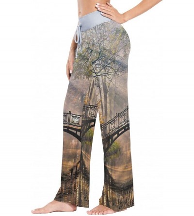 Bottoms Fall Bridge Sunlight Women's Pajama Pants Loose Drawstring Lounge Pants Sleepwear - CK19C4XNK7R $30.37