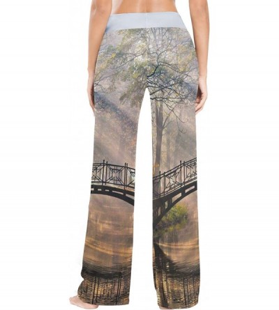 Bottoms Fall Bridge Sunlight Women's Pajama Pants Loose Drawstring Lounge Pants Sleepwear - CK19C4XNK7R $30.37