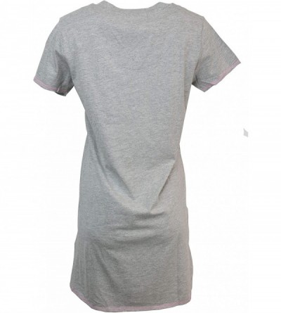 Nightgowns & Sleepshirts Women's Plus Size Nightgown- 100% Cotton- Short Sleeves - Grey Grumpy But Gorgeous - CC18SDL0TIN $26.46