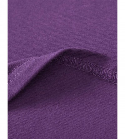Tops Women's Long Sleeve Loungewear Shirt Pleated Pj Top - Purple - CY18ALUMU80 $16.25