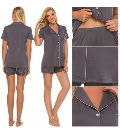 Sets Womens Summer Pajamas Set- Ultra-Soft Modal Fabric Short Sleeve Shorts Set - Pink - C7190N3MI6I $20.28