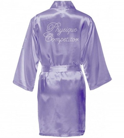Robes Physique Competitor Satin Robe Cover Up - Lavender - CF18EG53NYQ $85.88