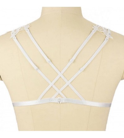 Bras Women Lace Body Harness Plus Size Bra Strappy Gothic Bralette Black Adjustable - White - CP18EQLK849 $23.91