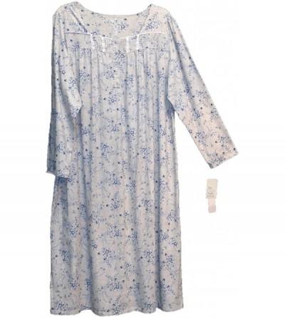 Nightgowns & Sleepshirts Floral Butterfly Long Extra Soft Cotton Blend Knit Smock L/S Gown Nightgown Womens Misses~XS/X-Small...