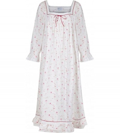 Nightgowns & Sleepshirts Martha Nightgown 100% Cotton Victorian Style - Sizes XS - 3X - Vintage Rose - C012NBXIZQF $50.69