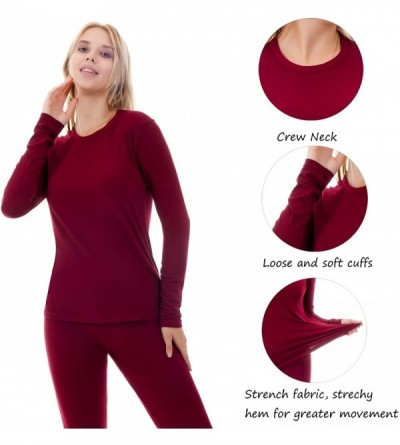 Thermal Underwear Womens Thermal Underwear Sets Winter Fleece Lined Long Johns Shirt and Pants Ultra Soft Stretch Long Sleeve...