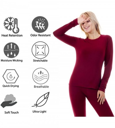 Thermal Underwear Womens Thermal Underwear Sets Winter Fleece Lined Long Johns Shirt and Pants Ultra Soft Stretch Long Sleeve...