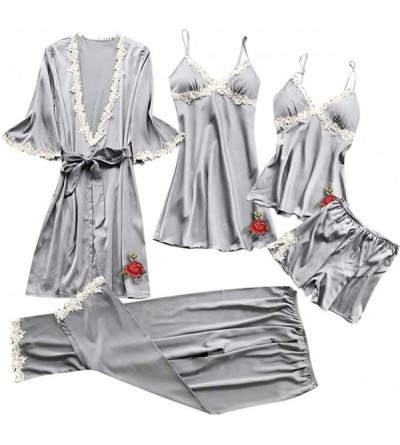 Sets Lingerie Set for Women-5PCS Valentine's Day Sexy Lace Babydoll Temptation Floral Teddy Robe Pajamas Sleepwear Tigivemen ...